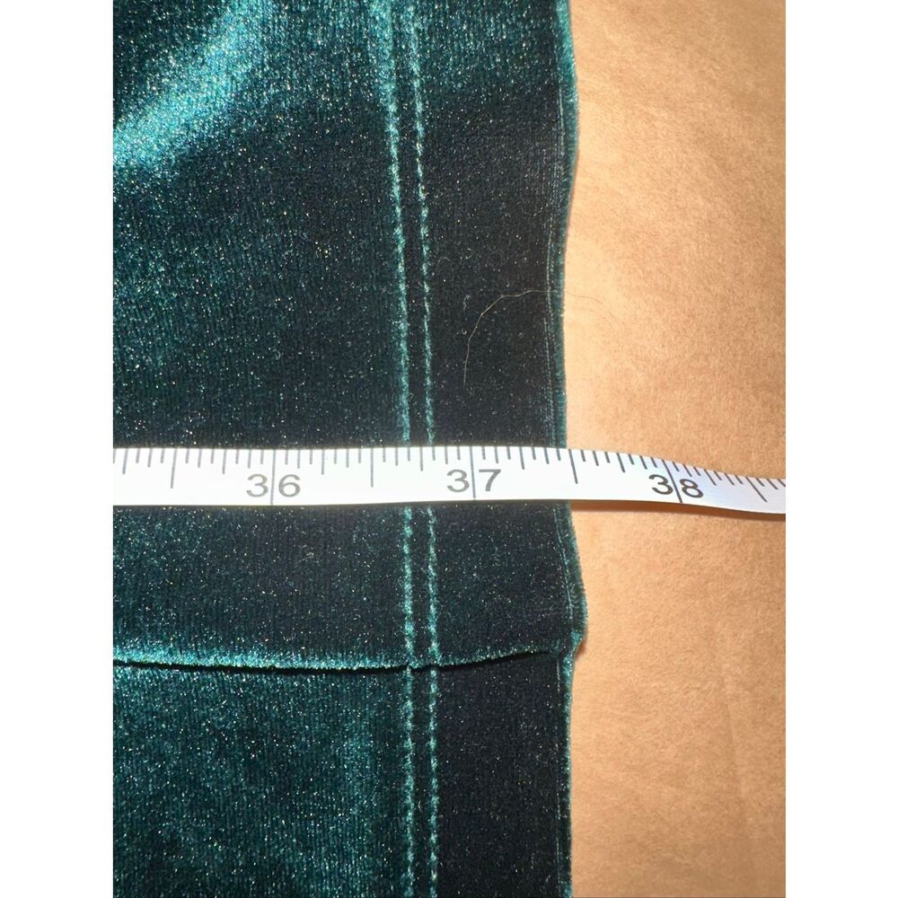 Anne Klein Sz 10 Velvet Cowl Neck Cocktail Dress Emerald Green Ruched Midi - Picture 7 of 7